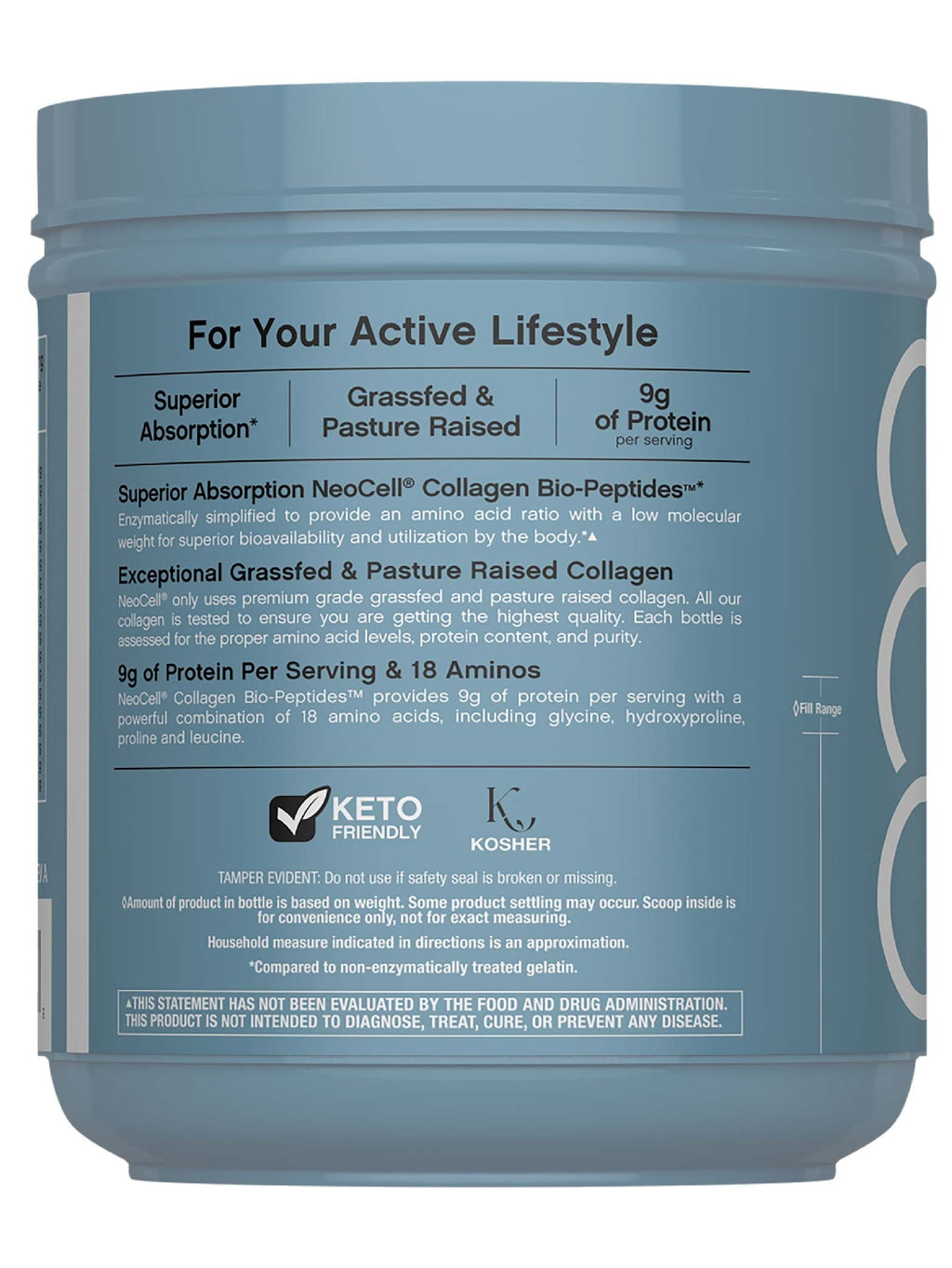 Collagen Bio-Peptides Powder | 22oz | Super Hair, Skin, Nails | Grassfed Protein Supplement | by NeoCell