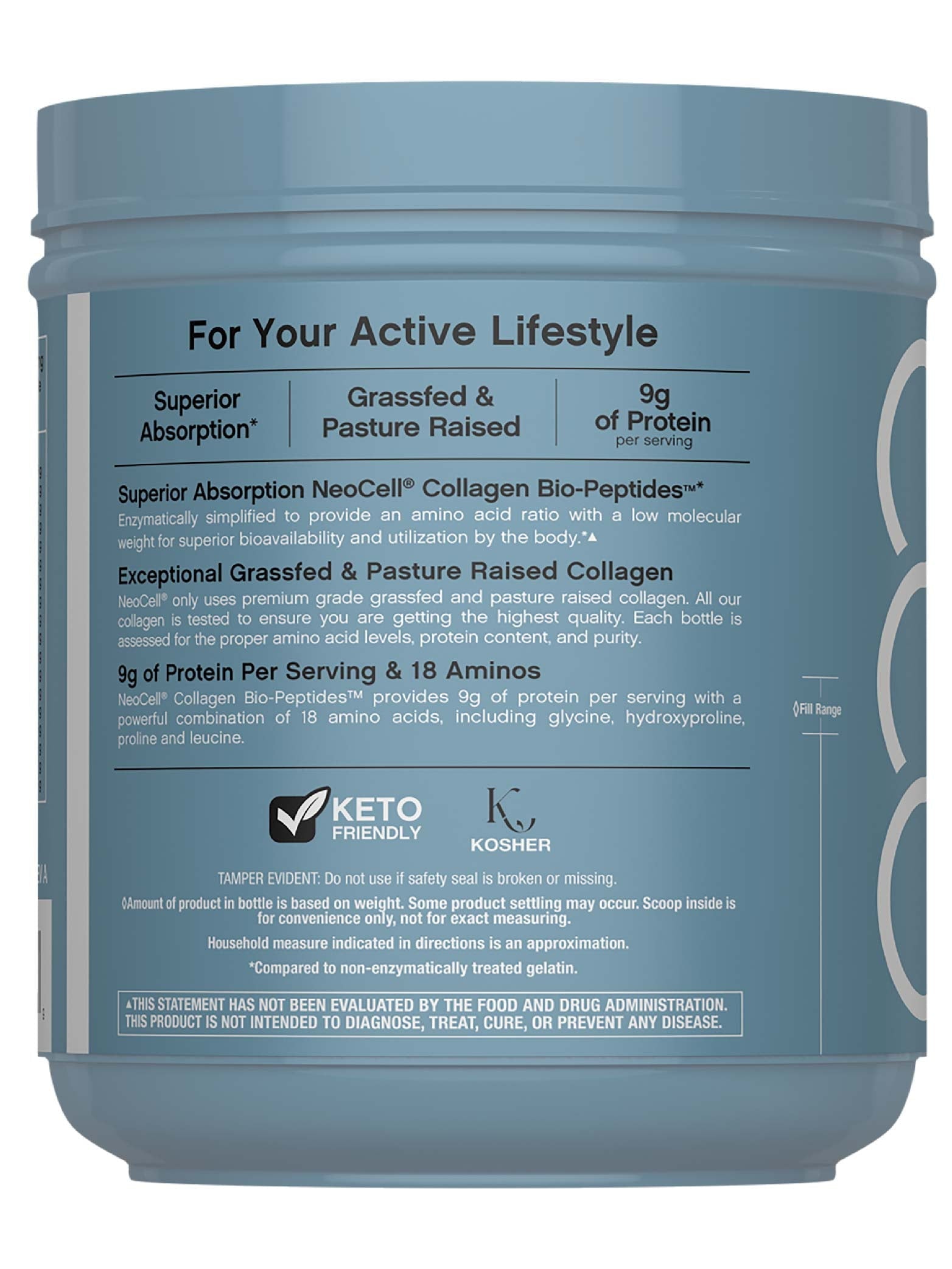 Collagen Bio-Peptides Powder | 22oz | Super Hair, Skin, Nails | Grassfed Protein Supplement | by NeoCell