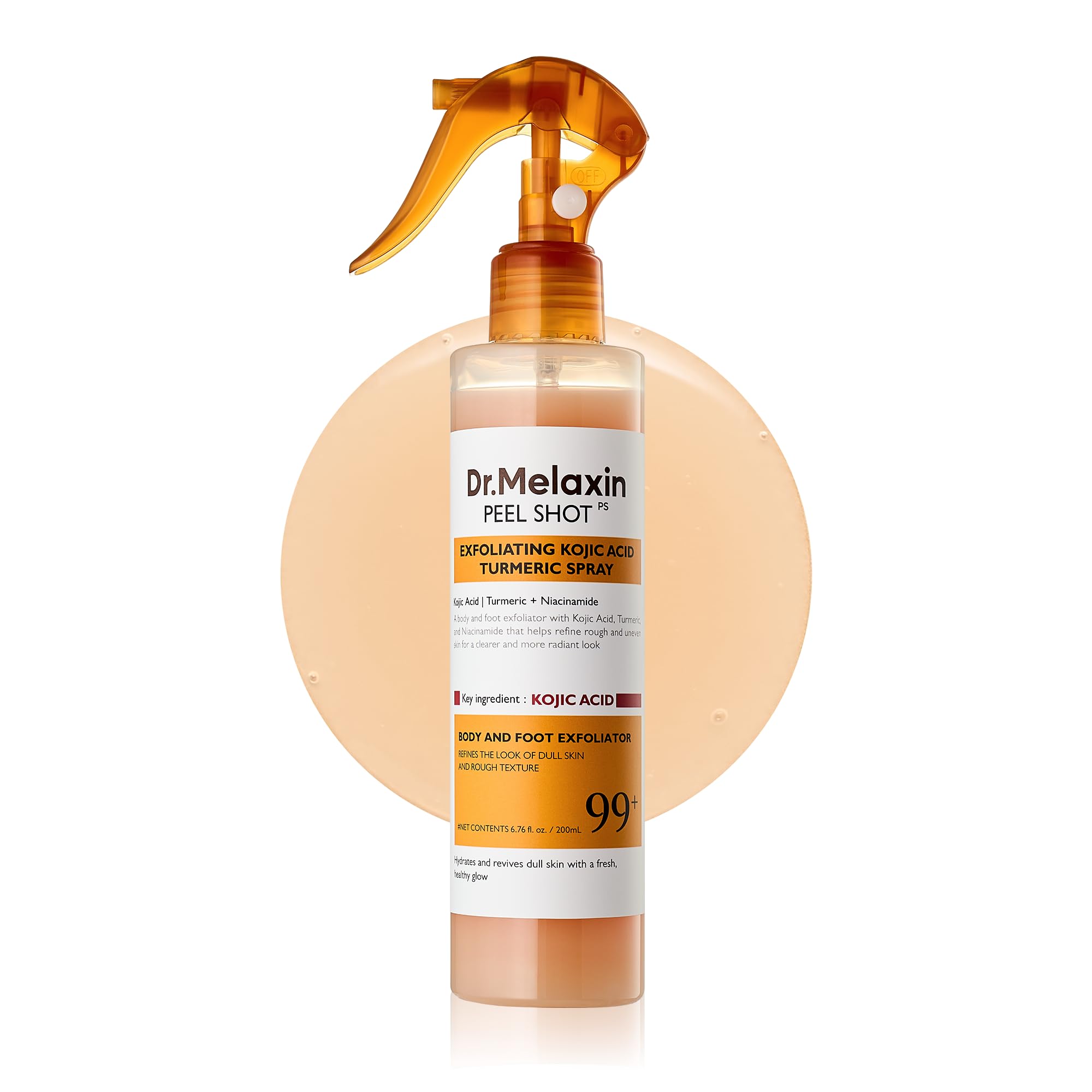 Dr.Melaxin Peel Shot Exfoliating Black Rice Ampoule 2.7 FL OZ / 80 ml + Kojic Acid Turmeric Spray 6.7 FL OZ / 200 ml