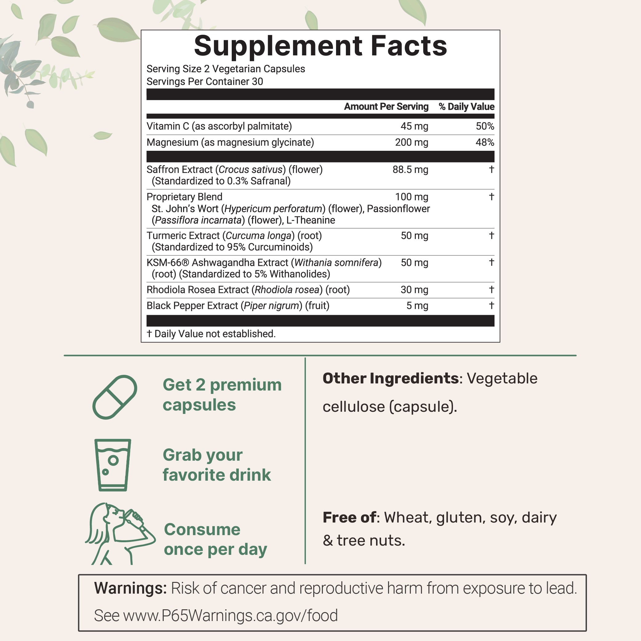 Micro Ingredients Saffron+ Advanced Supplements, 60 Veggie Capsules-Shop