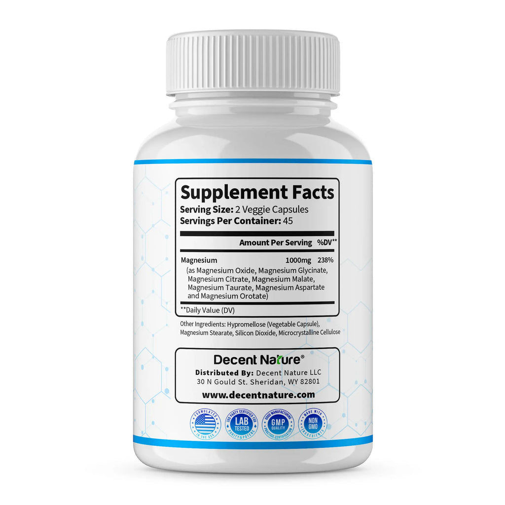 Magnesium Complex 1000mg Made with 7 Elemental Magnesium 90 Capsules