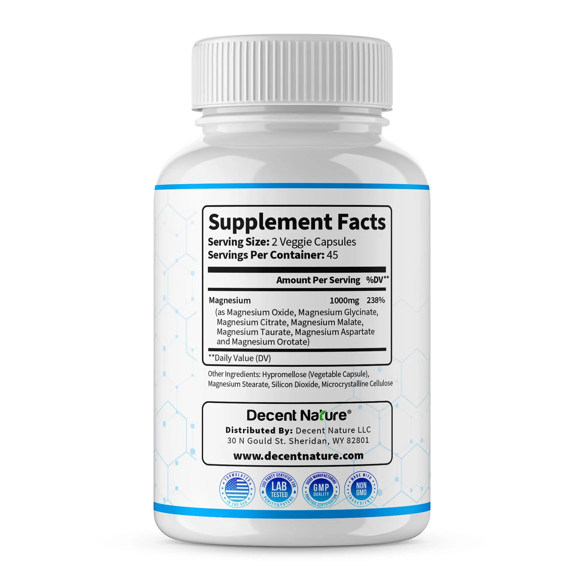 Magnesium Complex 1000mg Made with 7 Elemental Magnesium 90 Capsules
