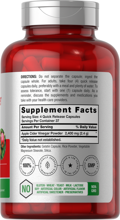Apple Cider Vinegar 2400mg per serving | 150 Capsules