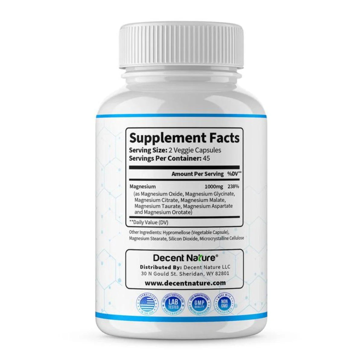 Magnesium Complex 1000mg Made with 7 Elemental Magnesium 90 Capsules
