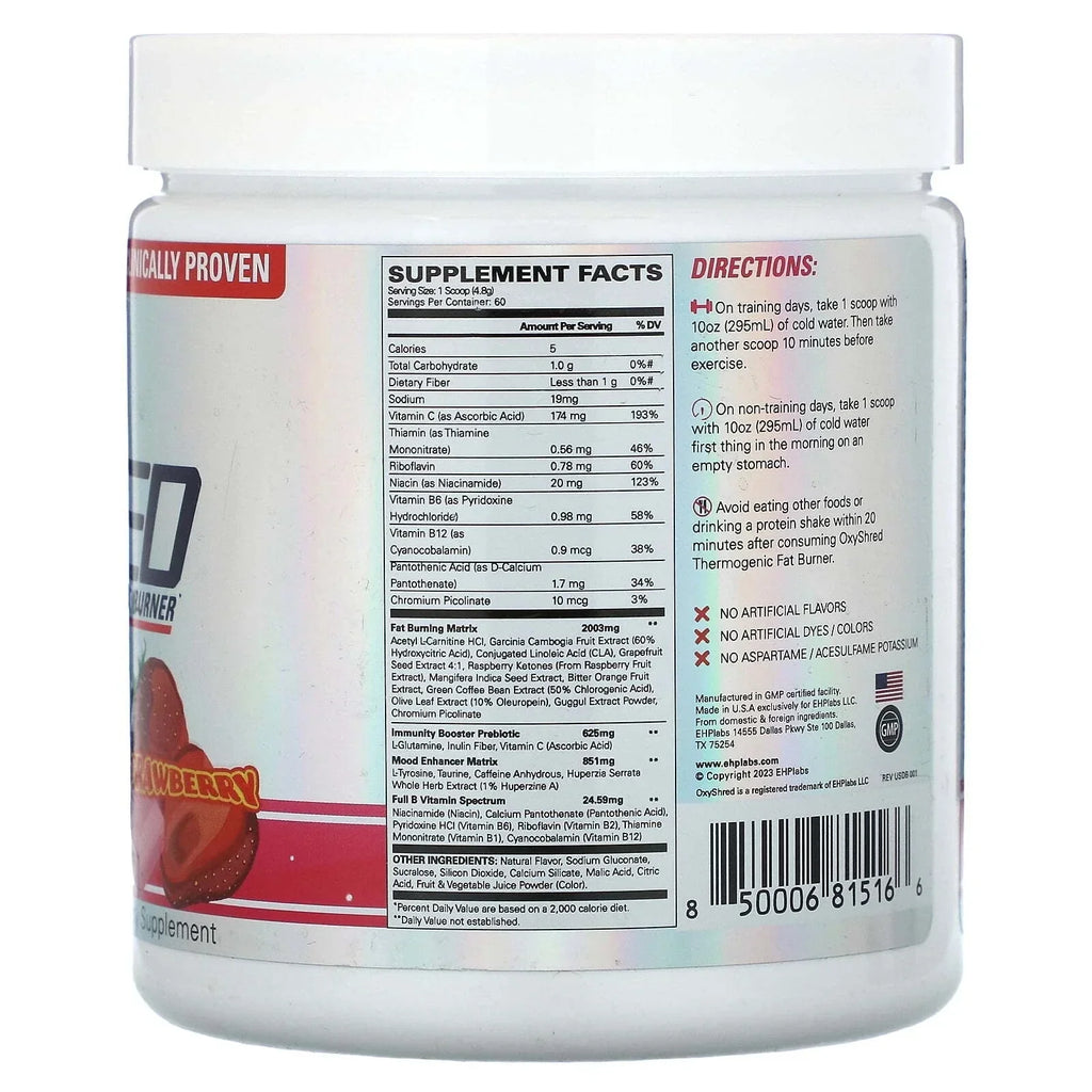 EHP Laps, OxyShred, Fat Burner, Cosmic Blast, Strawberry, 10.16 oz (288 g)-Shop