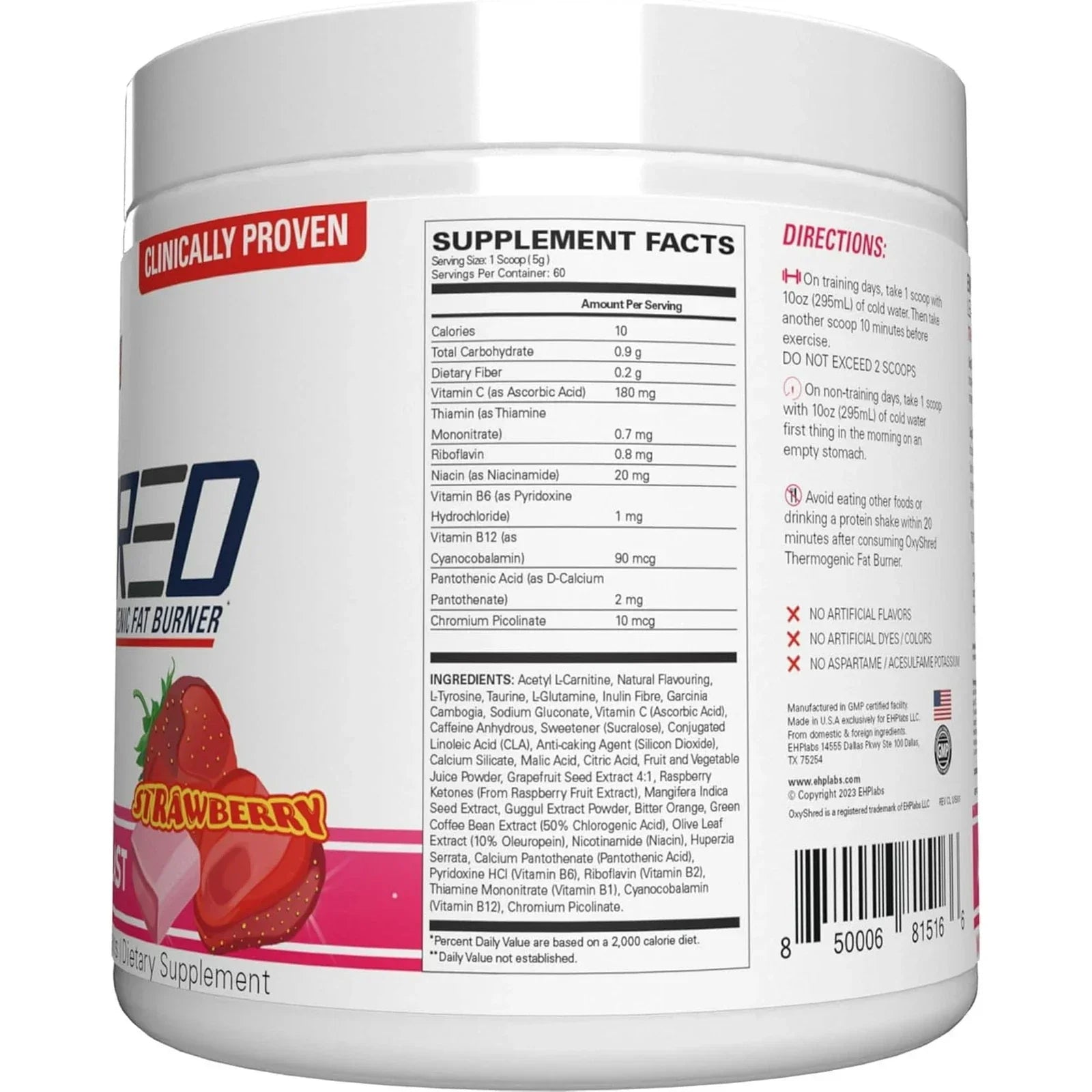EHP Laps, OxyShred, Fat Burner, Cosmic Blast, Strawberry, 10.16 oz (288 g)-Shop